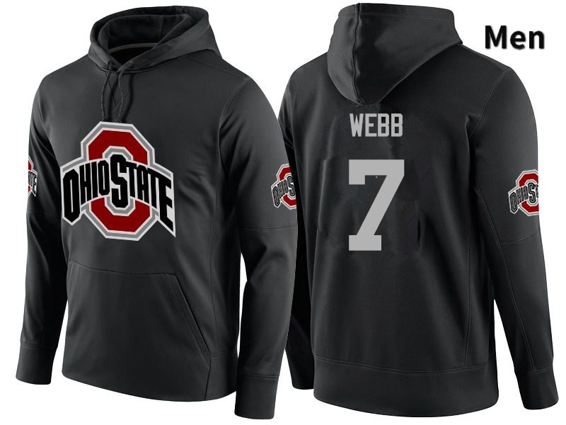 Ohio State Buckeyes Damon Webb Men's #7 Black Name Number College Football Hoodies